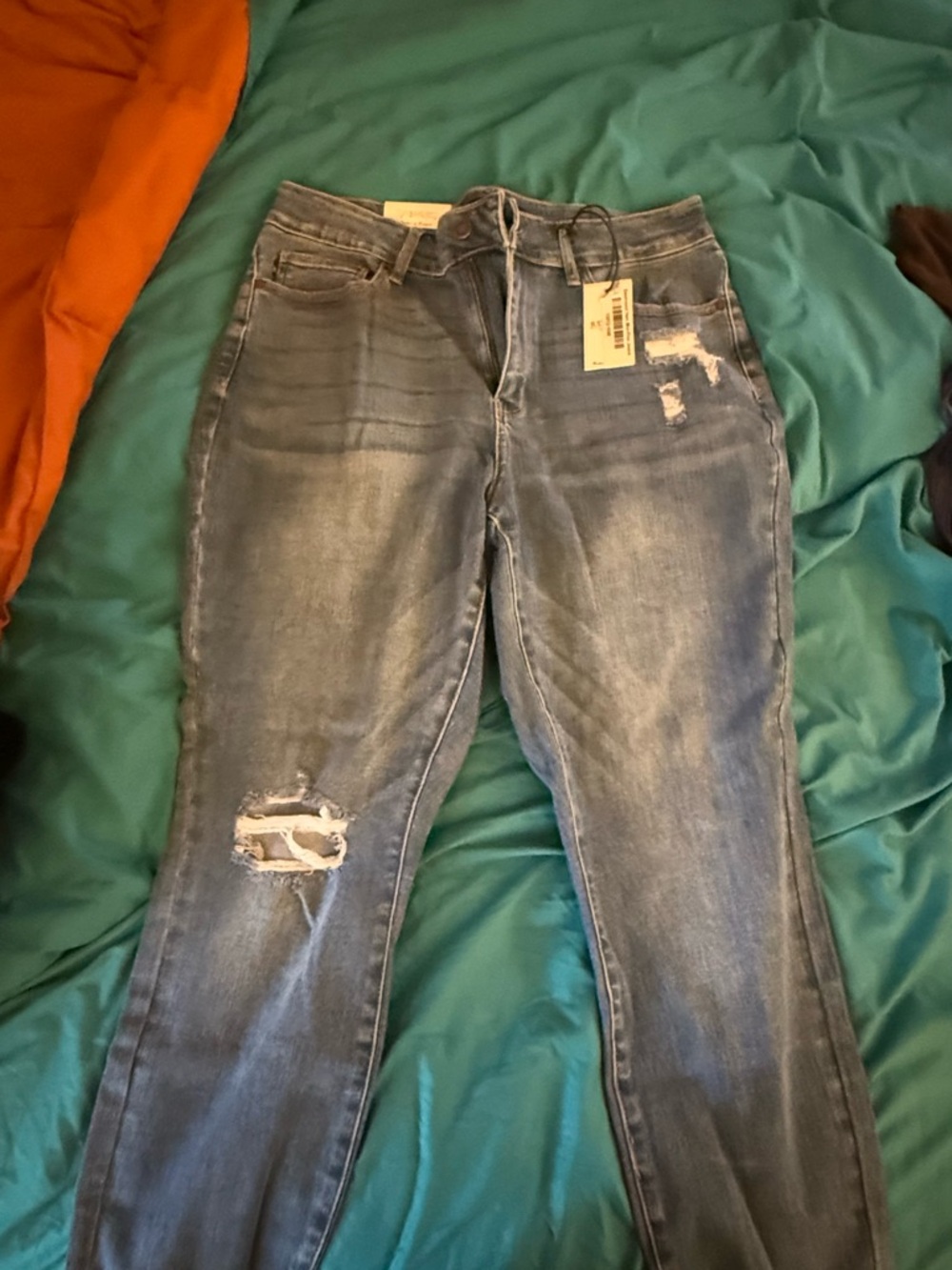 Judy Blue Light Wash High Rise Distressed Jeans